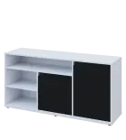 KU2-15DN3 P skříňka nízká 2-dveřová, nika, 740x1522x400, provedení pravé, bílá sněžná/černá